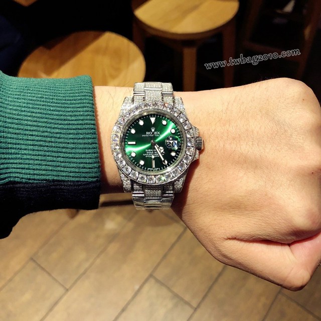 勞力士複刻手錶 116610 RolexSubmariner白金滿鑽系列機械男表 勞力士滿鑽系列男士腕表  gjs1715